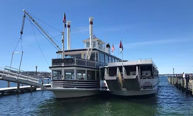 office boat on lake geneva