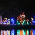 Santa Cruise Lake Geneva Wisconsin Christmas lights on the shore